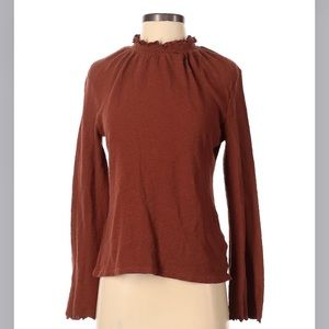 Texture & Thread Ruffled Mockneck Top